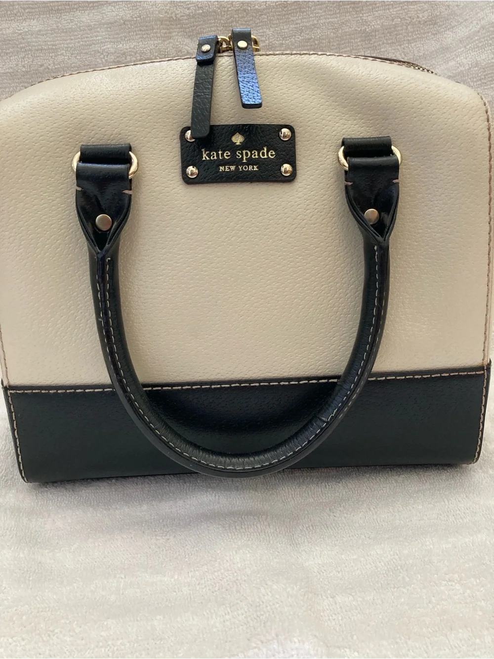 kate spade Two-Tone Cream and Black Dome Satchel